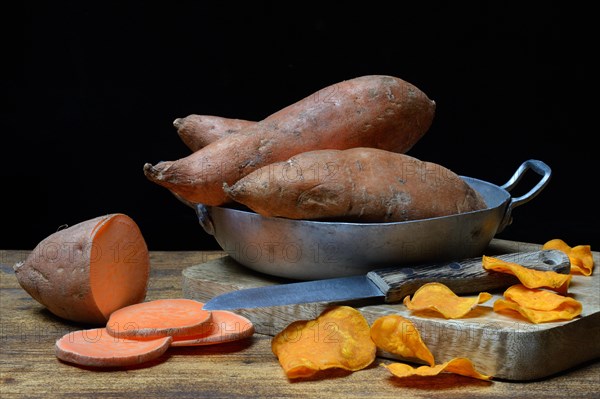 Sliced sweet potatoes