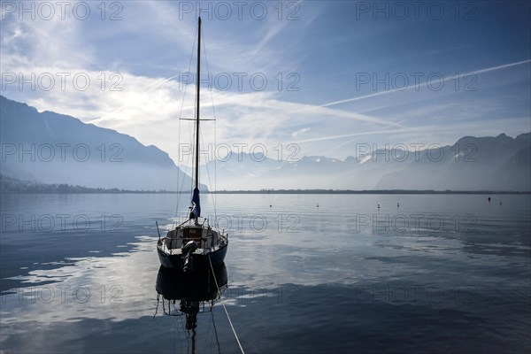 Sailing ship on Lake Geneva