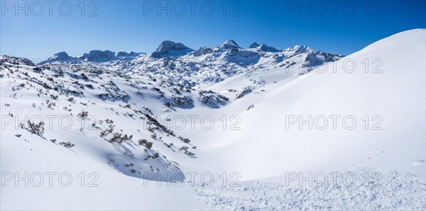 Winter landscape in the snowy Alps