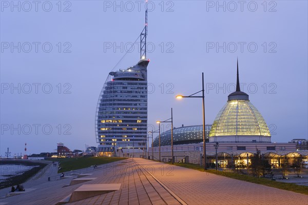 Atlantic Hotel Sail City and glass dome above the Outlet & Shopping Centre