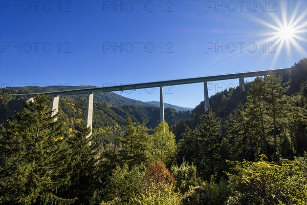 Europe bridge with sun