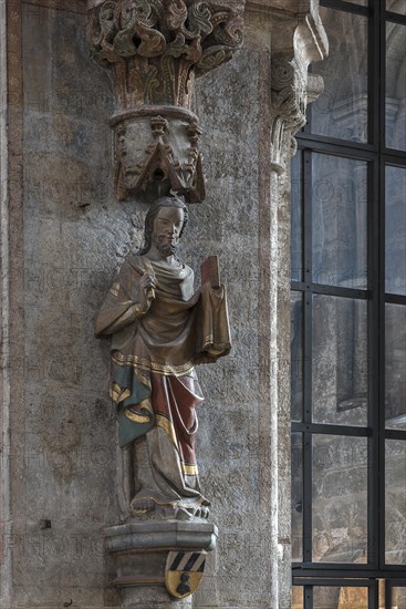 Coloured sculpture of the apostle Bartholomew