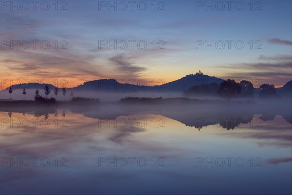 Landscape at Dawn with Wachsenburg Castle Reflecting in Lake