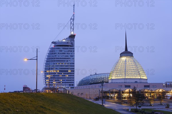 Atlantic Hotel Sail City and glass dome above the Outlet & Shopping Centre