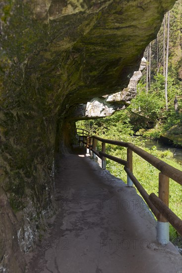 Gallery and rock faces in the Kamenice Valley