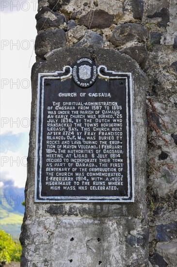 Commemorative plaque for volcanic eruption of