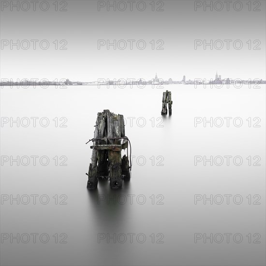 Long exposure in front of the Strelasund crossing at the Ruegen Bridge and the Ruegen Dam