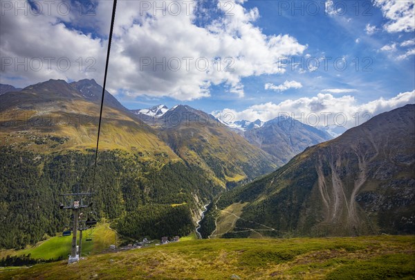 View from the Wildspitze mountain station into the Windach valley