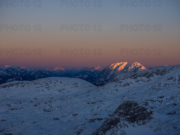 Evening light at sunset over the Grimming