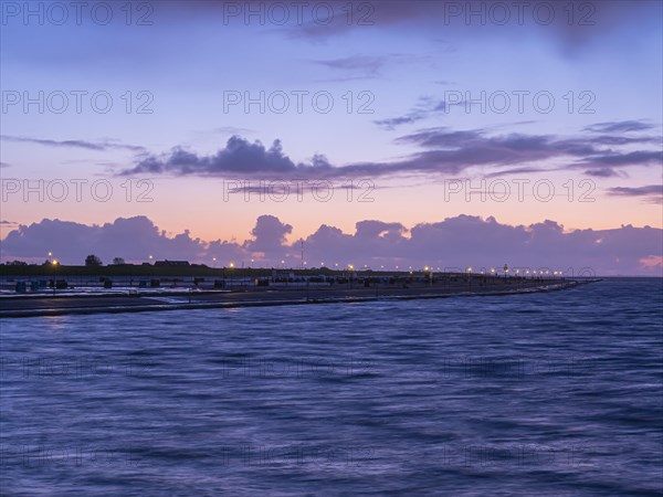 Beach in the evening at sunset