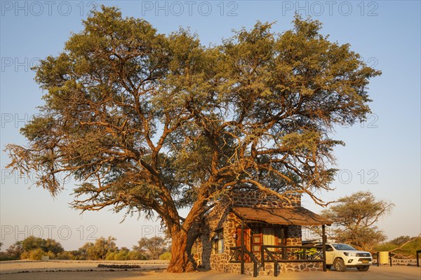 One of the chalets at the Brandberg White Lady Lodge at the edge of the Ugab river