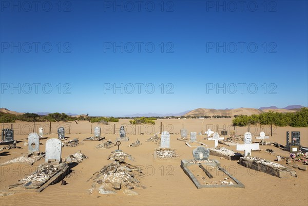 Cemetery at the remote De Riet settlement at the edge of the Aba-Huab river