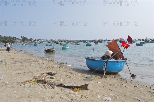 Port of Mui Ne with many boats