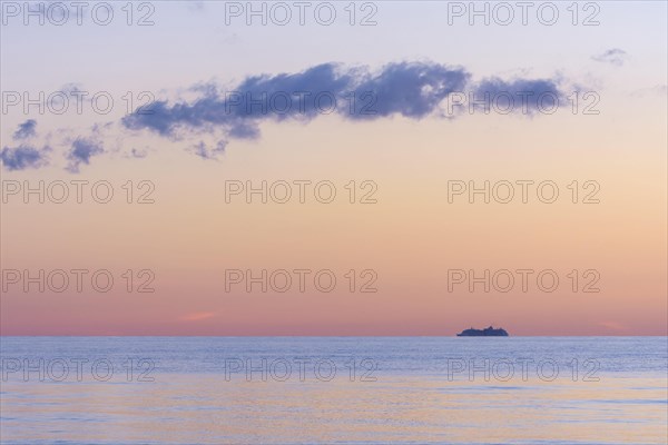 Sea at Dusk with Cruise Ship