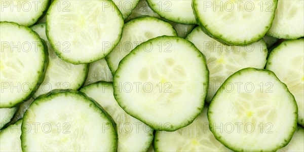Cucumbers Cucumber Vegetable Background from above Panorama