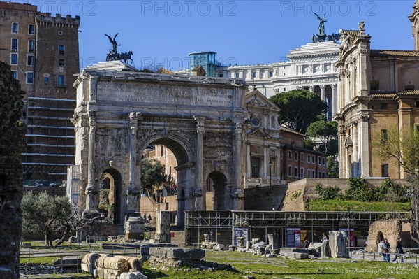 View of Arch of Severus Triumphal Arch of Severus in Roman Forum