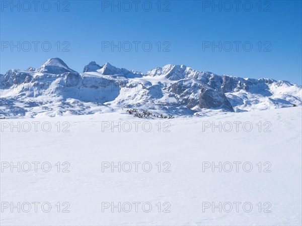 Winter landscape in the snowy Alps