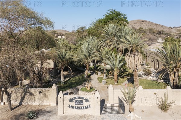 The Fort Sesfontein Lodge in Sesfontein in the close vicinity of the Hoanib river