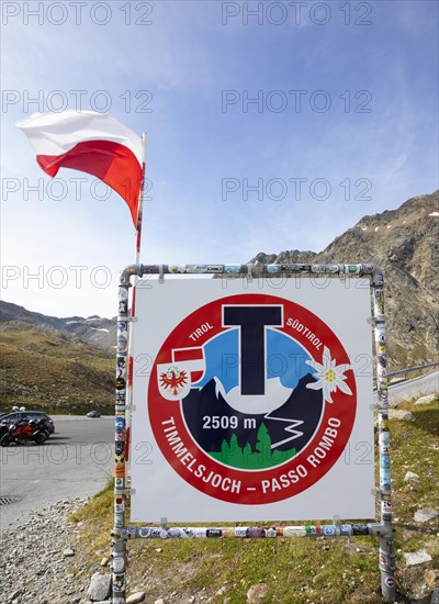 Pass summit of the Timmelsjoch High Alpine Road