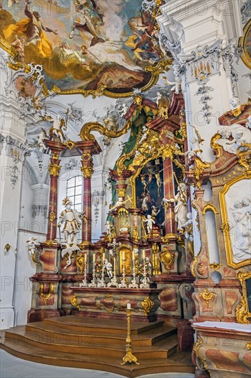 Main altar and ceiling frescoes