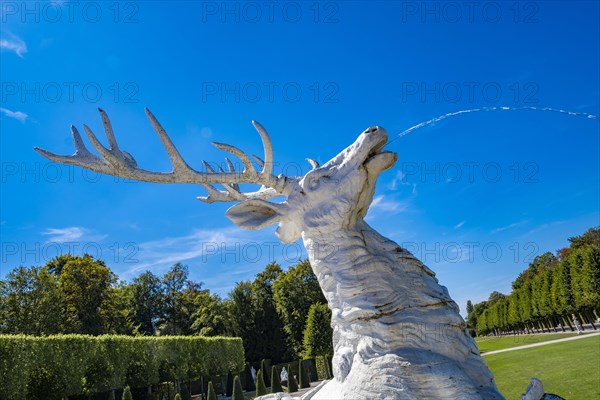 Gargoyle deer figure in the palace garden at Schwetzingen Palace