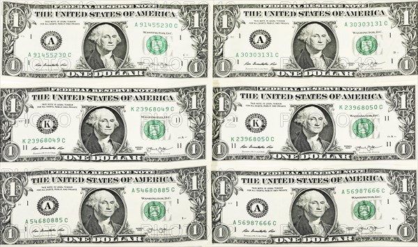 1 US dollar notes