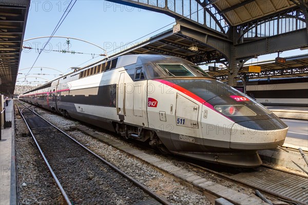 French TGV high speed train HGV at Paris Est Station in Paris