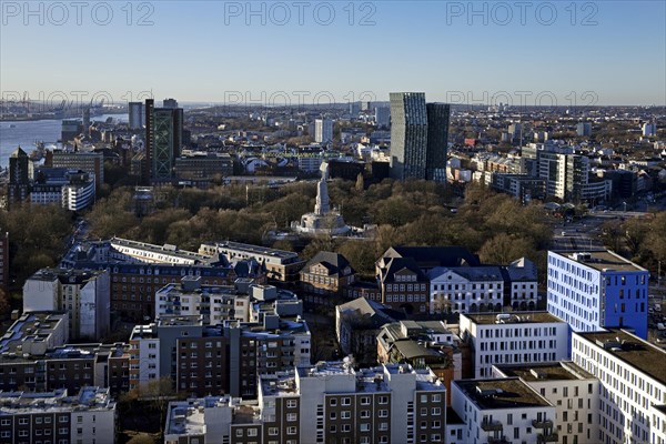 View of the Dancing Towers from the tower of St. Michael's Church towards St. Pauli