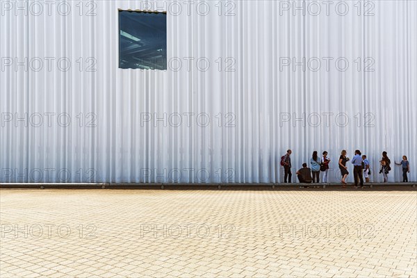 Modern facade made of corrugated acrylic glass