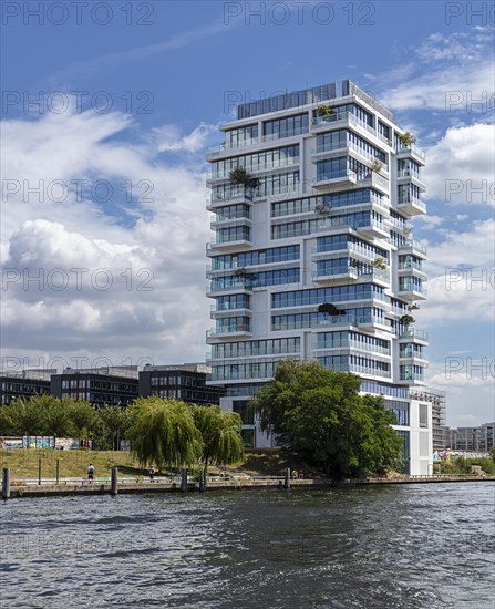 The Living Levels high-rise on Muehlenstrasse and the banks of the Spree in Friedrichshain