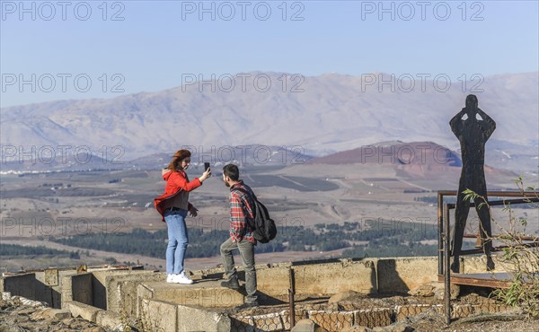 Visitors at the Mount Bental viewpoint