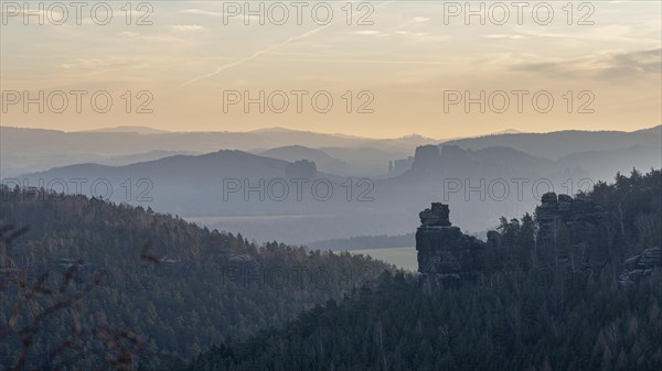 Elbe Sandstone Mountains in the morning light