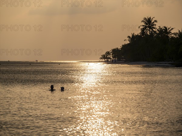 Lagoon of a Maldives Island in the Evening