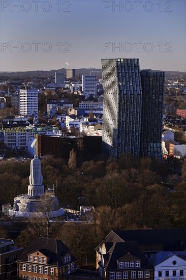 View of the Dancing Towers from the tower of St. Michael's Church towards St. Pauli