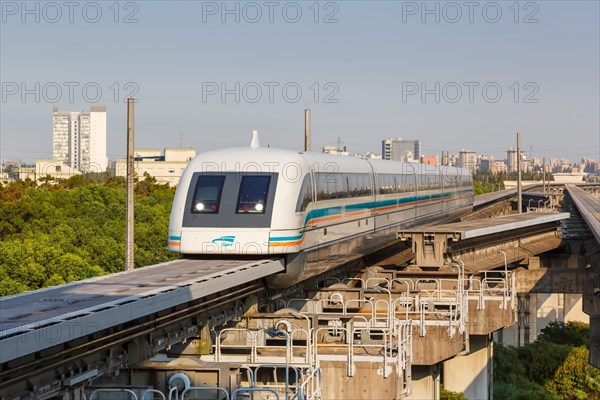 Shanghai Transrapid Maglev train traffic travel in Shanghai