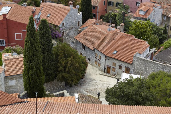 View of house roofs