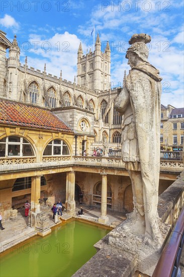 View of Roman Baths and Bath Abbey