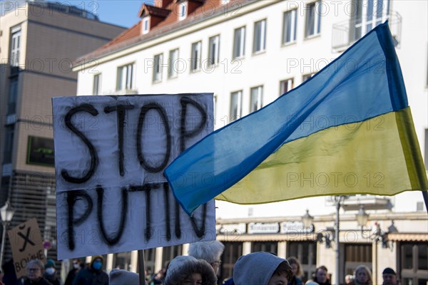 Protest poster with the inscription Stop Putin