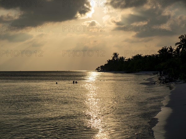 Lagoon of a Maldives Island in the Evening