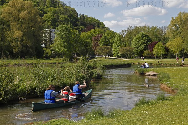 Canoeist Franconian Saale spa area Bad Kissingen