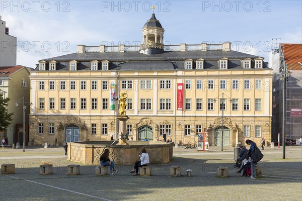 Market square with town palace and market fountain