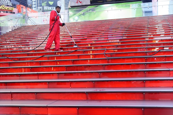 Cleaner in Times Square