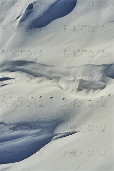Track going through the deep snow on Mount Kitzsteinhorn