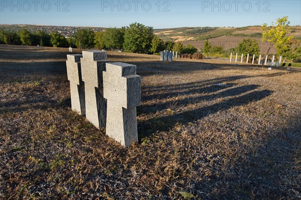 Stone crosses at the German military cemetery in Chisinau