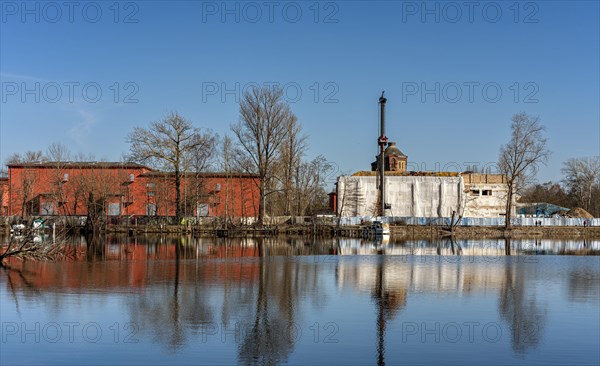 Construction sites on the Havel Island Eiswerder in Spandau