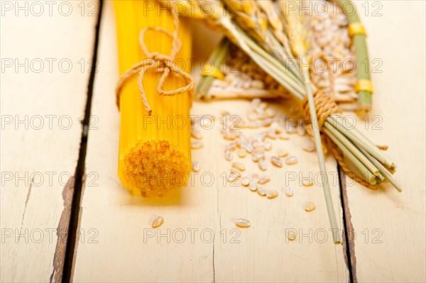 Organic Raw italian pasta and durum wheat grains crop