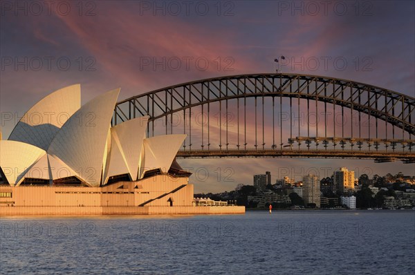 Sydney Opera House seen from the Harbour Bridge