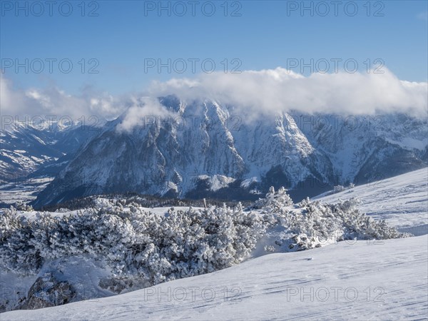 Blue sky over winter landscape