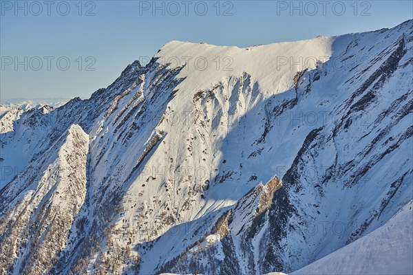 View from Mount Kitzsteinhorn on snow covered mountains