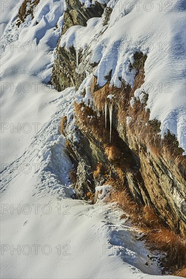 Icicle from a rock on Mount Kitzsteinhorn